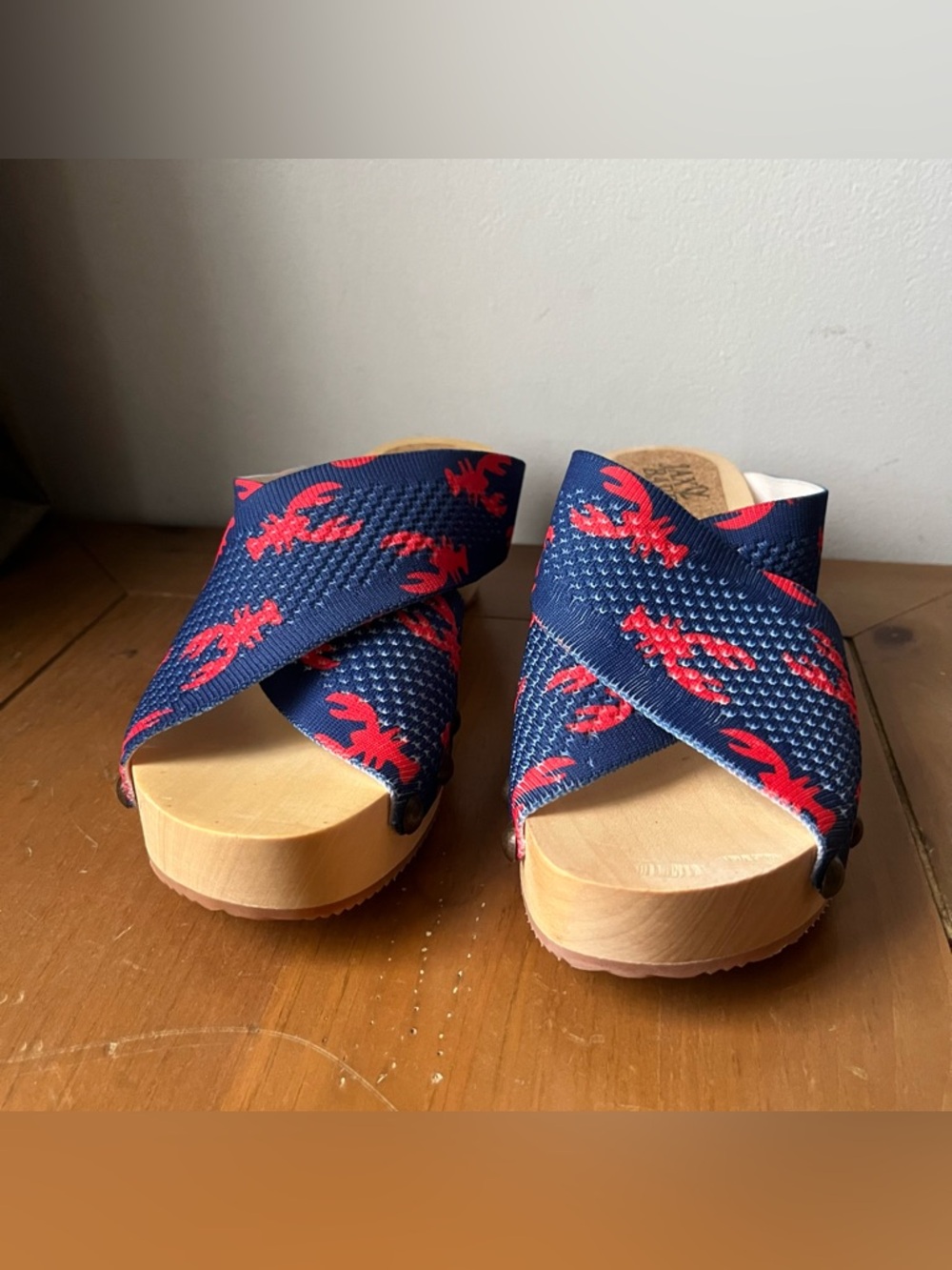 NWOT Jax & Bard Libby Hill Lobster Kitsch Wooden Platform clog Sandals 8.5 - 9 - Picture 2 of 10